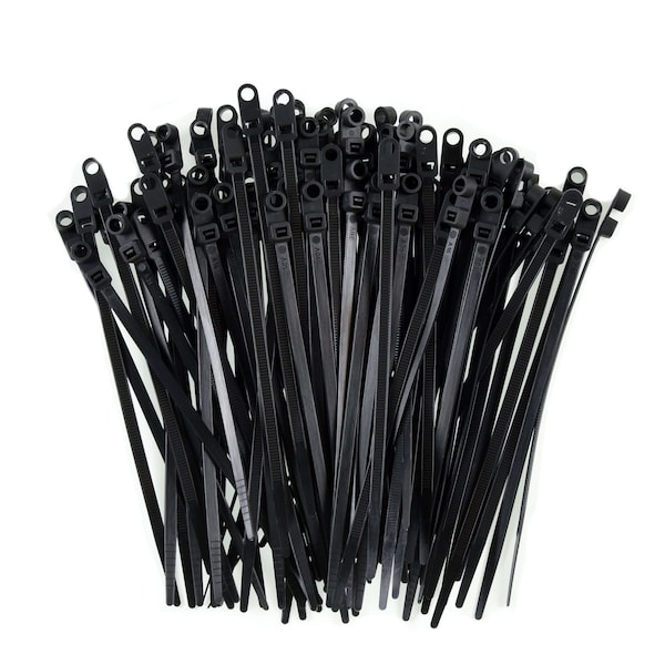 South Main Hardware Cable Tie, 6-1/2 in L, 1.5 in Max Bundle Dia., Black, 50 lb Strength, 100 PK 222005 - main